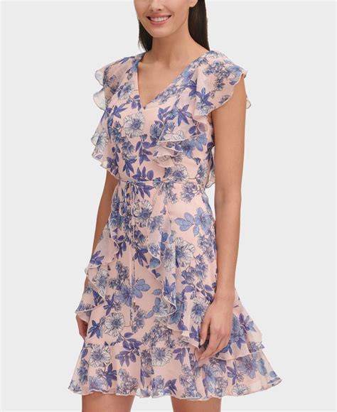 tommy hilfiger floral dresses|tommy hilfiger ruffled dress.